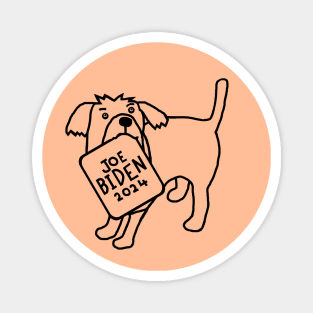 BACK PRINT Dog with Joe Biden 2024 Sign Line Drawing Magnet